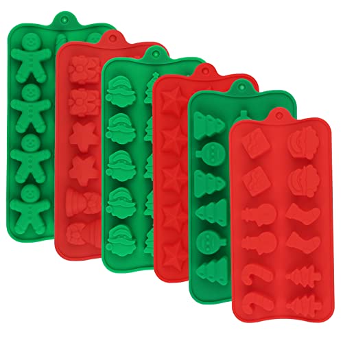 Ailehopy CMS-0517 Silicone Chocolate Candy Molds - Set Of 6 Christmas Shapes thumb #7