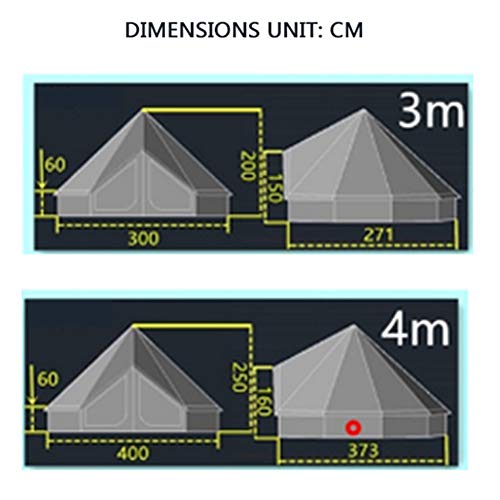 Carpa de camping 4 estaciones algodón beige 3M miniatura 7