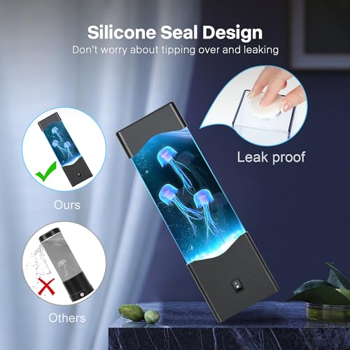 SENCU Gifts for Adults Kids, Multi-Color Jellyfish Lava Lamps, USB Powered Aquarium Night Lights, Home Office Room Desktop Decoration, Gift for Christmas Halloween Birthdays Holidays (Black)