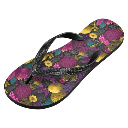 Flip Flop Sandals Bright Pineapple Print for Women Men Beach Outdoor XS2