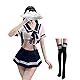 SINROYEE 7962 Damen-Dessous, sexy Schulmädchen-Outfit, Dessous, Rollenspiel, Cosplay, Matrosen-Kostüme mit Socken, Größe M (40-54 kg), 7962)