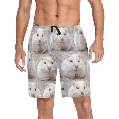 Men's Short Pajama Bottoms Hamsters Mouse Home Casual Sleep Pants4