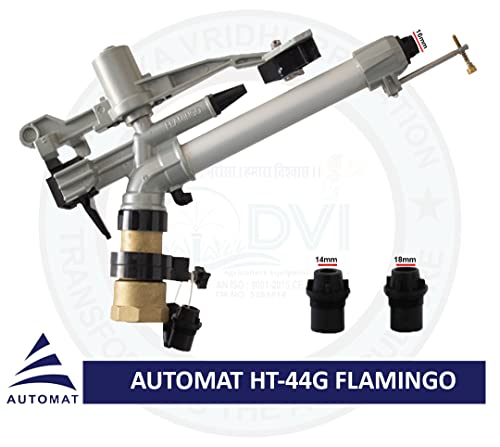 Image of AUTOMAT 2-Inch Raingun Complete Set With HT44G Flamingo Rain Gun, Connector, 5FT ISI Riser Pipe, 3-Leg Heavy Duty GI Stand (1.5-Inch Nipple Type Fitting)