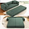 80 Inch Convertible Sofa Bed,Folding Pull Out Couch with Pillows & Storage Pocket,Corduroy Queen Sleeper Sofa in a Box,No Assembly Boneless Couch for Living Room,Light Green