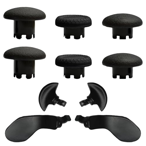 10-in-1 Metal Thumbsticks Replacement for PS5 Dualsense Edge Controller,4 Metallic Back Paddles Triggers Buttons Repair Parts for PS5 Edge Controller with 6 Analog Joysticks(Black) [Video Game]