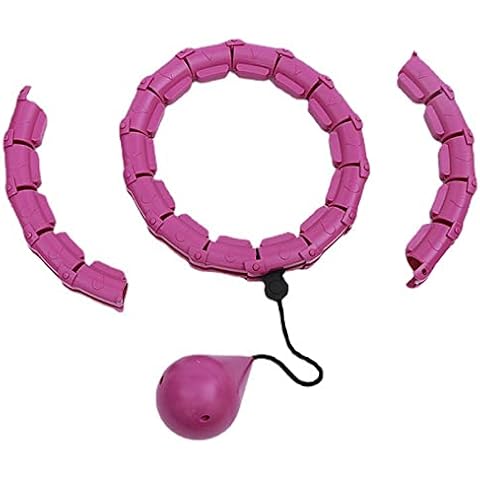 Smart Hula Hoop with Weight Ball, Weighted Hula Hoop for Adults Exercise, Silent Weight Loss Hoop with 24 Detachable Knots, Fitness Hula Hoops with 360 Degree Auto-Spinning Ball for Gym Accessories Cover