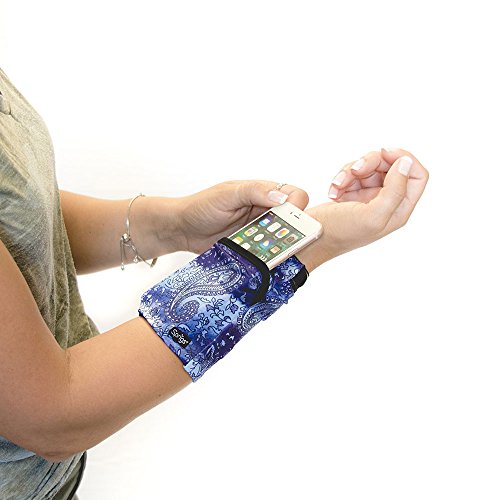 Image of Sprigs Wrist Wallet Running Wristband Pocket for Keys Cards Cash ID Phone