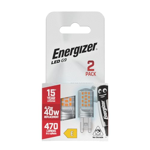 Energizer G9 LED Light Bulb 4.2W 470 Lumens 2 Pack