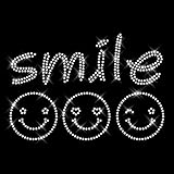 Aufbügler aus Strass Smile lachendes Gesicht zwinkern für Jacke Tasche Shirt Hoodie Stoffservietten Kissenbezüge und andere Textiien