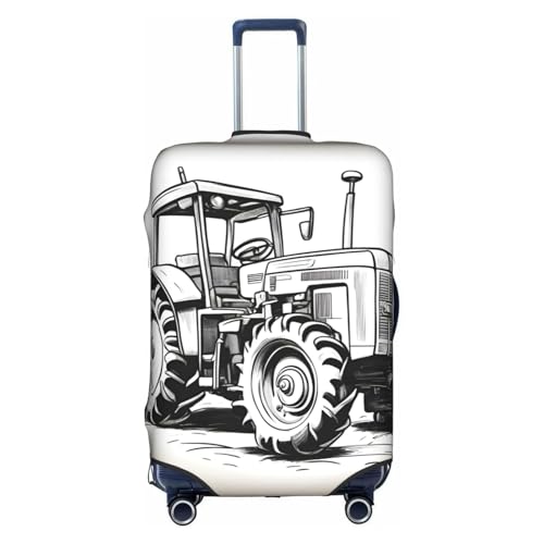 Cartoon Tractor 1 Tsa Approved Luggage Cover For 18-32 Inch Suitcases Scratch-Resistant Stretch Luggage Cover