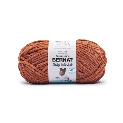 Image of Bernat Baby Blanket Terracotta Yarn - 1 Pack of 300g /10.5 oz - 100% Polyester - #6 Super Bulky - 220 Yards - Knitting /Crochet