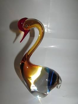 Amazon.co.jp: レトロな手造りの色ガラス鳥置物昭和レトロ 303