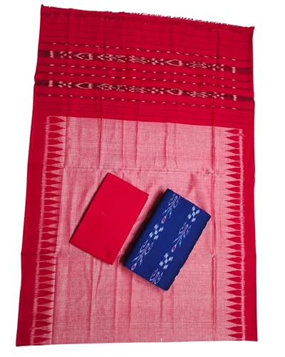 Image of Odisha Sambalpuri Handloom Woman's Pure Cotton Handloom Dress Material With Dupatta Bottom Wear 3 Pic Set Sambalpuri dress material Unstitched