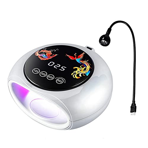 Begchy LáMpara de Manicura de Luz Roja de Longitud de de 660 Nm con MáQuina de Fototerapia de Curado UV de 360° de Alta Potencia LáMpara de UñAs LED Enchufe Europeo