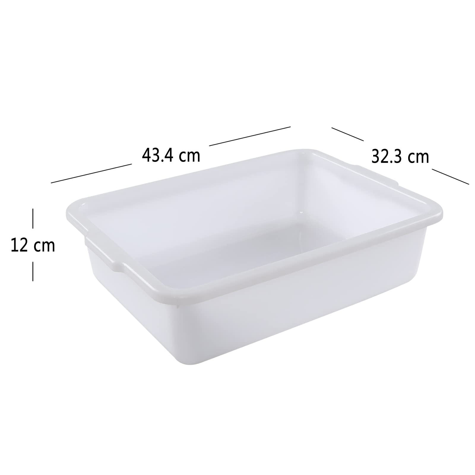 Morcte Bacino bacinella bucato plastica rettangolare da 13 l, 3 confezioni di bacinella plastica rettangolare, bianco