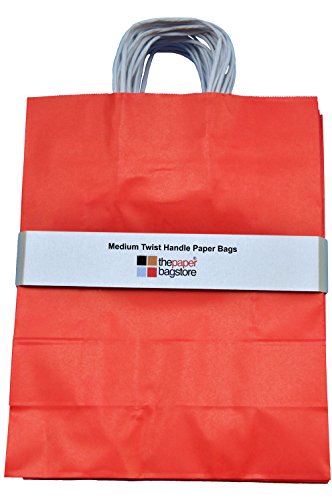 Thepaperbagstore 20 Red Paper Bags with Handles, 25x11x31cm, Colourful Paper Gift Bags for Adults and Kids - Image 3