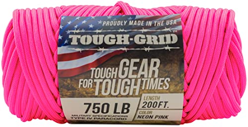 Image of TOUGH-GRID 750 Paracord, 100% Nylon, Made in USA, Type IV Mil-Spec Cord