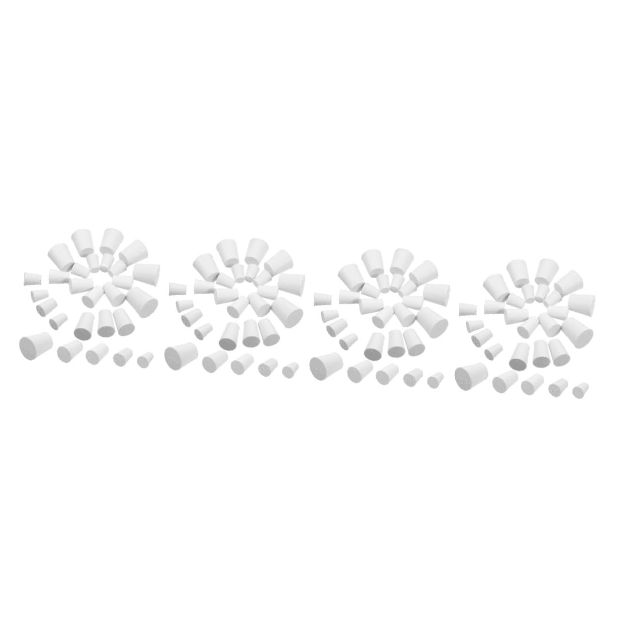 ULTECHNOVO Lot De 4 Bouchons Coniques en Caoutchouc pour Laboratoire Étanches À La Chaleur Anti-Fuite Plusieurs Tailles Lot de 200 50 Pièces X 4