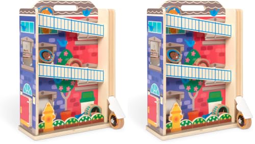 Image of Melissa & Doug GO Tots Wooden Town House Tumble with 6 Disks - FSC Certified (Pack of 2)