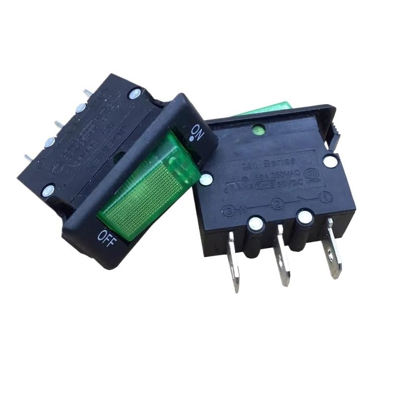 2pc M1 Series Boat Switch Three pin Second Gear Rocker Toggle Power Switch with Light 15A250V