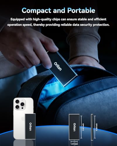 Image of Orlian 1TB External Portable SSD Solid State Drive USB 3.1 Gen 2 Up to 500MB /s High-Speed Solid State Drive for Phone, Windows, Android, PC and More