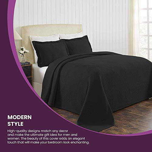 Blue Nile Mills Cascade Cotton Jacquard Matelassé 3-Piece Bedspread Set #TOP6