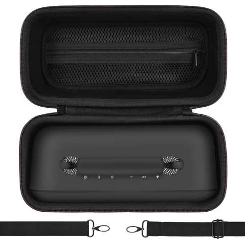 Portable Shell Case for Bose SoundLink Max Speaker, Waterproof Bose Max Case, Hard Carrying Travel Bag with Shoulder Strap and Handle - Black