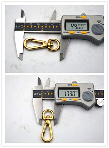 Okones Pack Of 4Pcs, 10Mm Eye Inner,45Mm Oal,Solid Brass Ring Lobster Clasp Claw Lobster Snap Lanyard Hook Lobster Claw Clasp For Straps Bags Belting Leathercarft (2/5''Eye×1-7/9''Oal, Bra0054) #TOP1