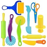 9 Stück Knetwerkzeug, Teiliges Knete Zubehör Kinder Plastilin Werkzeuge, Knete ab 2 Jahre​DIY Kinderknete, Knetes Spielzeug, Knetpresse & Plastilin Werkzeuge für Kreatives Spielen mit Knetes