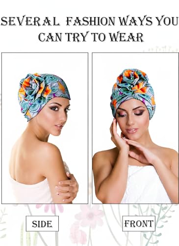 Image of SATINIOR African Turban Knotted Head Wraps for Women