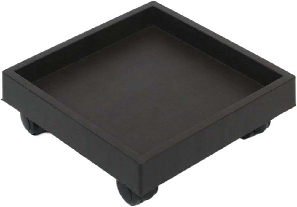 Pot Caddy with Wheels Planter Mover Trolley Flower Saucer Tray Potted Plant Stand for Indoor Outdoor Garden Home Balcony(White B)