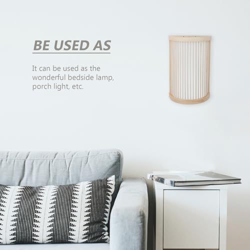 Aplique de pared de bambú beige con diseño creativo para iluminación de interior en dormitorio 6