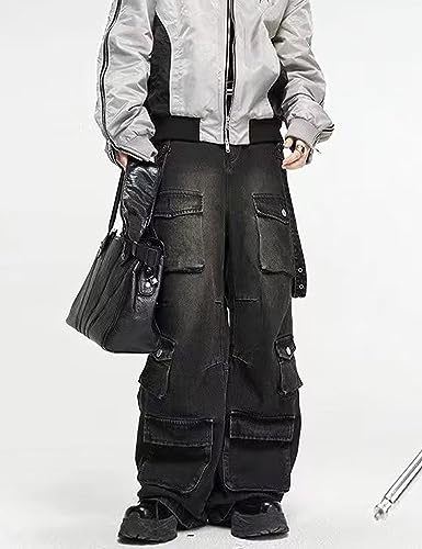 Y2k Jeans Men Vintage Hip Hop Baggy Pants Goth Demin Joggers Distressed Destroyed Jeans4