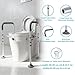 Raised Toilet Seat with Handles, 4-Legged Fixing Toilet Seat Risers Toilet Risers with Handles for Seniors Using Thickened Aluminum Alloy Toilet Safety Rails Stronger Stability (Grey&White)