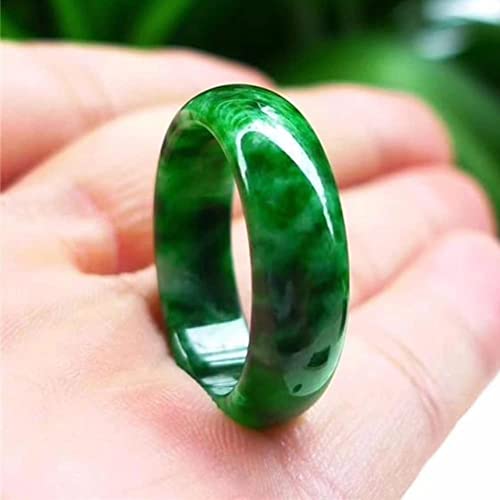 Bxsmnh Genuine Green Jade Ring Band For Women Men Chinese Natural Good Luck Emeral Jewelry Jadeit Rings thumb #1
