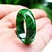 BXSMNH Genuine Green Jade Ring Band for Women Men Chinese Natural Good Luck Emeral Jewelry Jadeit Rings (Size : 7)