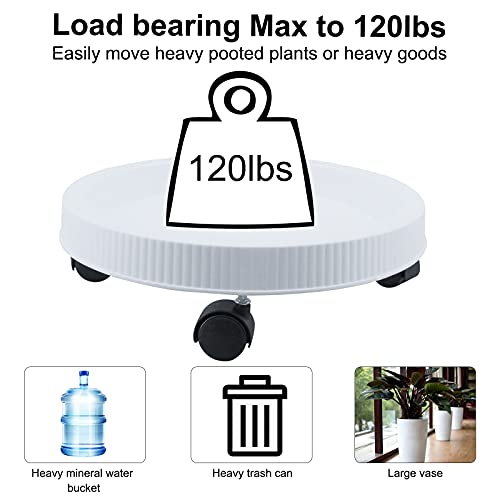 Finderomend Plant Stand With Wheels,12.5 Inch White Resin Plant Dolly Plant Caddy Pack Of 4,Rolling Plant Stand For Indoor Outdoor,Movable Planter Stand Plant Rack On Rollers Trolley Casters #TOP7