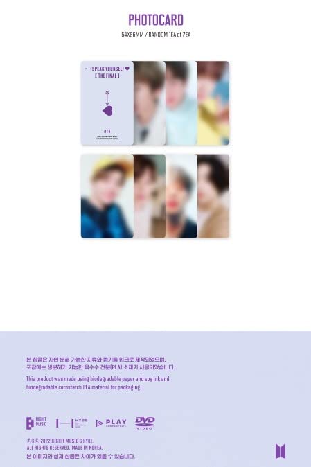 Miniatura 5 de BTS World Tour 'Love Yourself Speak Yourself' The Final - incl. 192pg Photobook, Folded Poster, Bookmark Set + Photocard