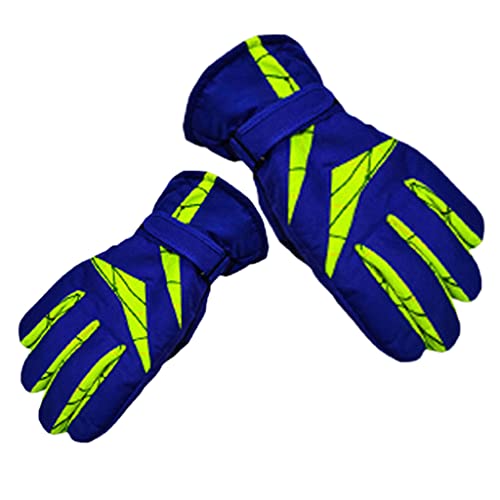 Luvas de inverno de dedo cheio luvas de esqui reflexivo forro de lã luva de pulso trelas antiderrapa