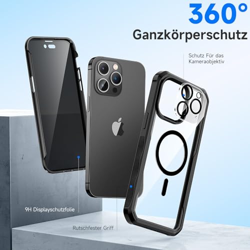 iPhone 14 Pro 360 Grad Hülle von Seacosmo mit Sichtschutz