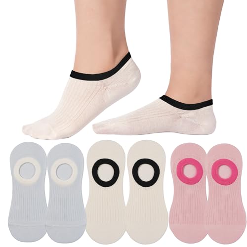 3 Pairs No Show Socks Womens Cushioned ​Athletic Hidden Liner for Sneakers Ankle Running Socks