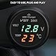Hoembpn 3 in 1 Auto USB Ladegerät Voltmeter Thermometer mit LCD-Digitalanzeige Temperatur Tester Batteriespannung Monitor für 12V-24V Wohnwagen LKW SUV Bus