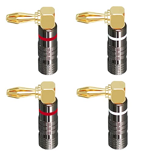 バナナプラグ24KHIFI純銅金メッキバナナコネクタ フィーバースピーカーケーブル4mmオーディオプラグ オーディオバナナプラグコネクタ4PCS(8種類) (タイプ8)
