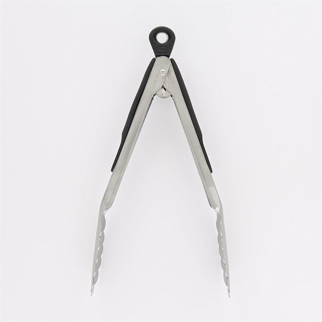 OXO Locking Salad Tongs, 9" Black Stainless Steel, 1 Pair - Image 4