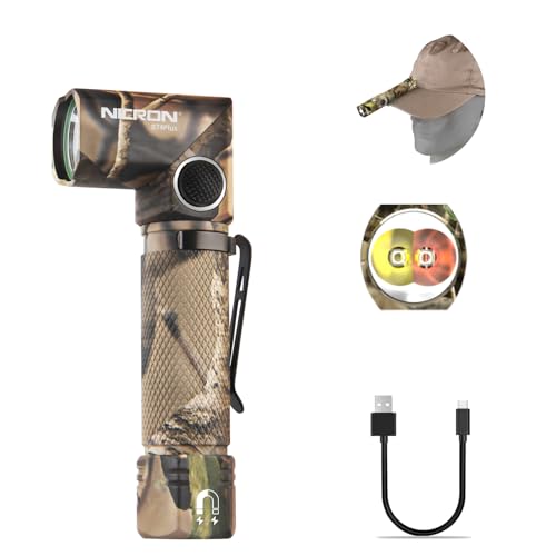 NICRON B74plus White/Red Light Flashlights Rechargeable