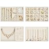 ProCase Stackable Jewelry Organizer Trays for Drawers, Jewelry Drawer Inserts Container Display Case Storage for Earring Necklace Rings Bracelet with Removable Dividers -Beige, 4 Layers