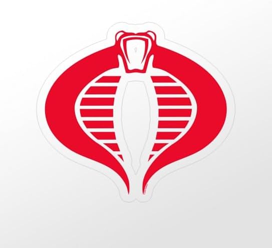 CafePress GI Joe: Logo of Cobra Small Die Cut Sticker, 3"x4" Clear