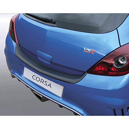 Protection de seuil arrière (ABS) compatible avec Opel Corsa D 3 portes GSi/VXR/OPC Noir