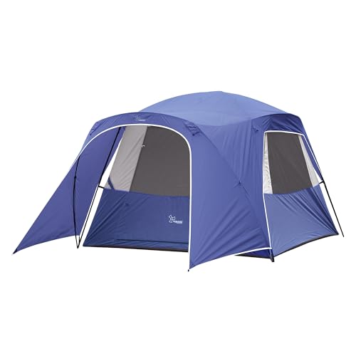 Image of Vidalido 3-4 Person Tent with 1 Mesh Door and 2 Large Mesh Window, Double Layer Waterproof Portable Family Cabin Tent, 4 Person Tents for Outdoor Camping Hiking