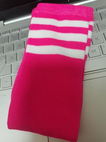 Image of Women's Knee High Athletic Socks Casual Stripes Tube Socks Outdoor Sport Socks